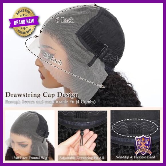 250 Density Deep Wave Lace Front Wig Human Hair 20 Inch Pre Plucked main image 4